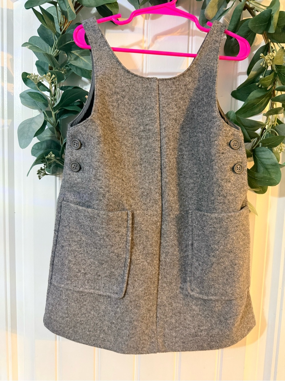 💫2/$25 • Zara Grey Textured Weave Pinafore Dress